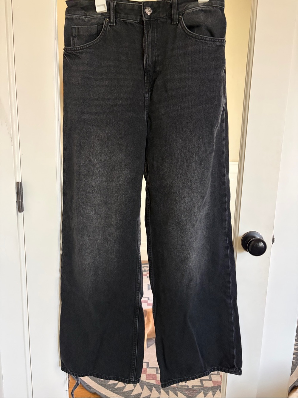 Cotton On Men's Black Wide Leg Jeans